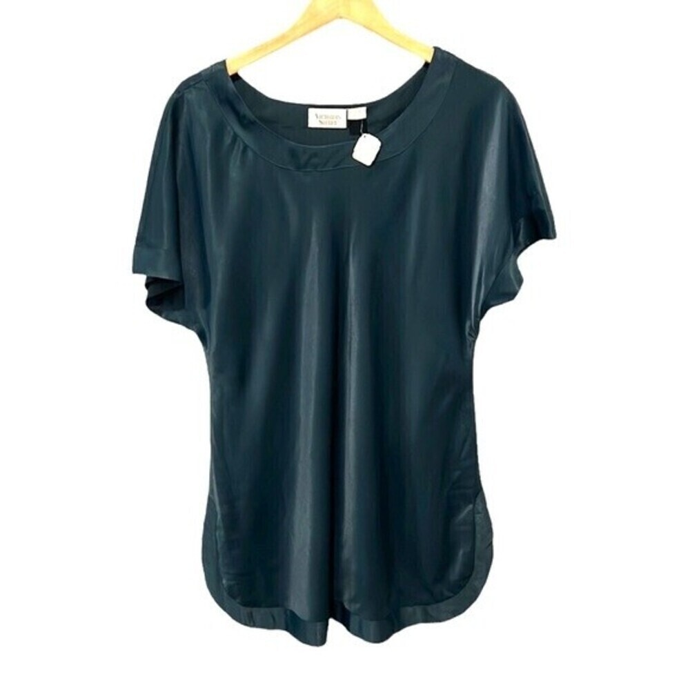 Vintage gold label Victoria Secret Hunter green satin night shirt NWT